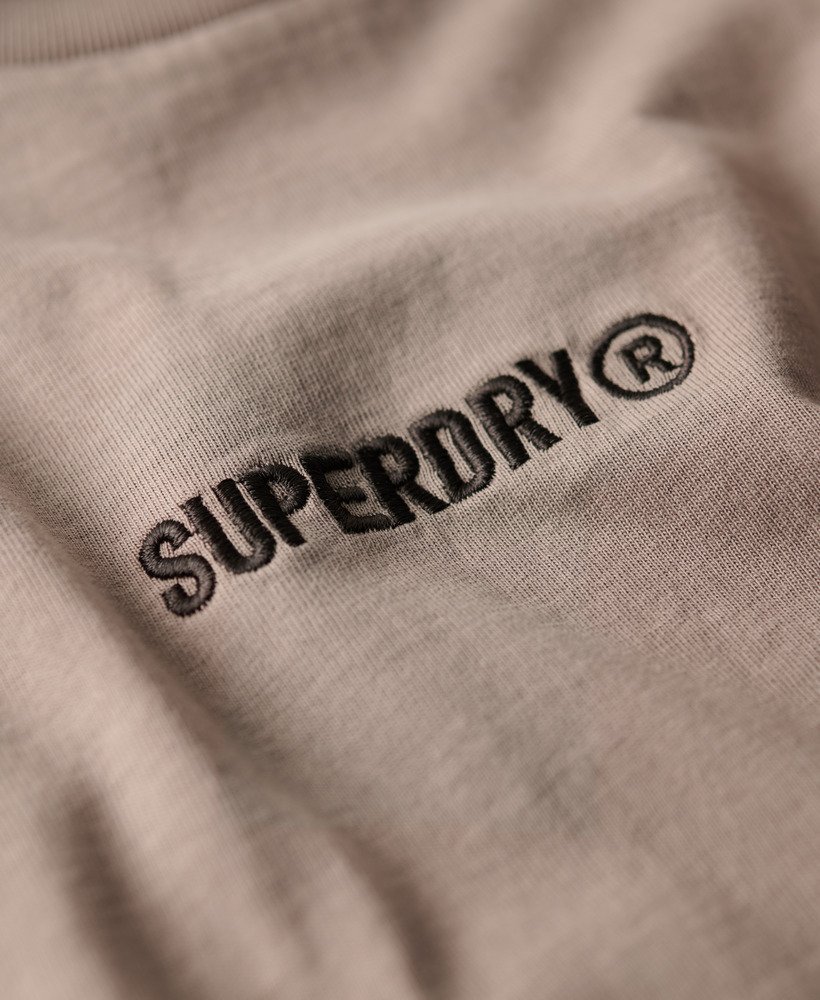 oversized t-shirt met micrologo in diepbeige slubstof.