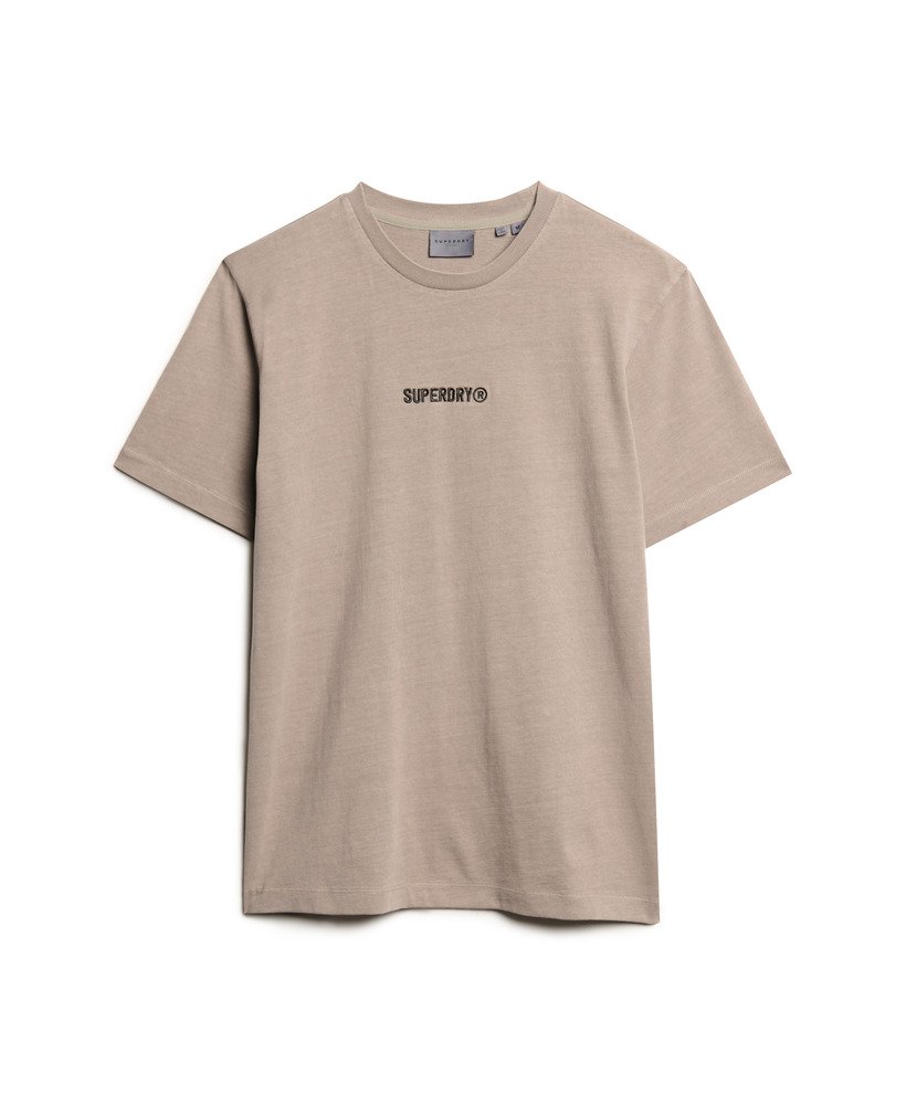 oversized t-shirt met micrologo in diepbeige slubstof.