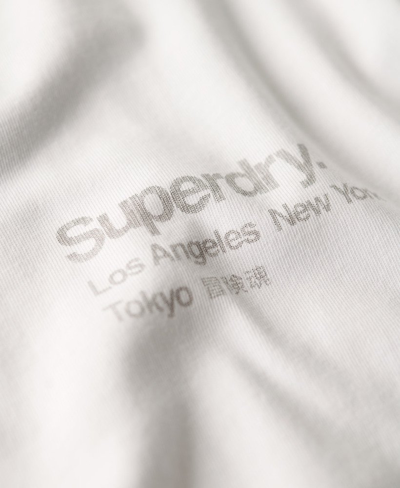 oversized t-shirt met core-logo en stadsopdruk in stralend wit.