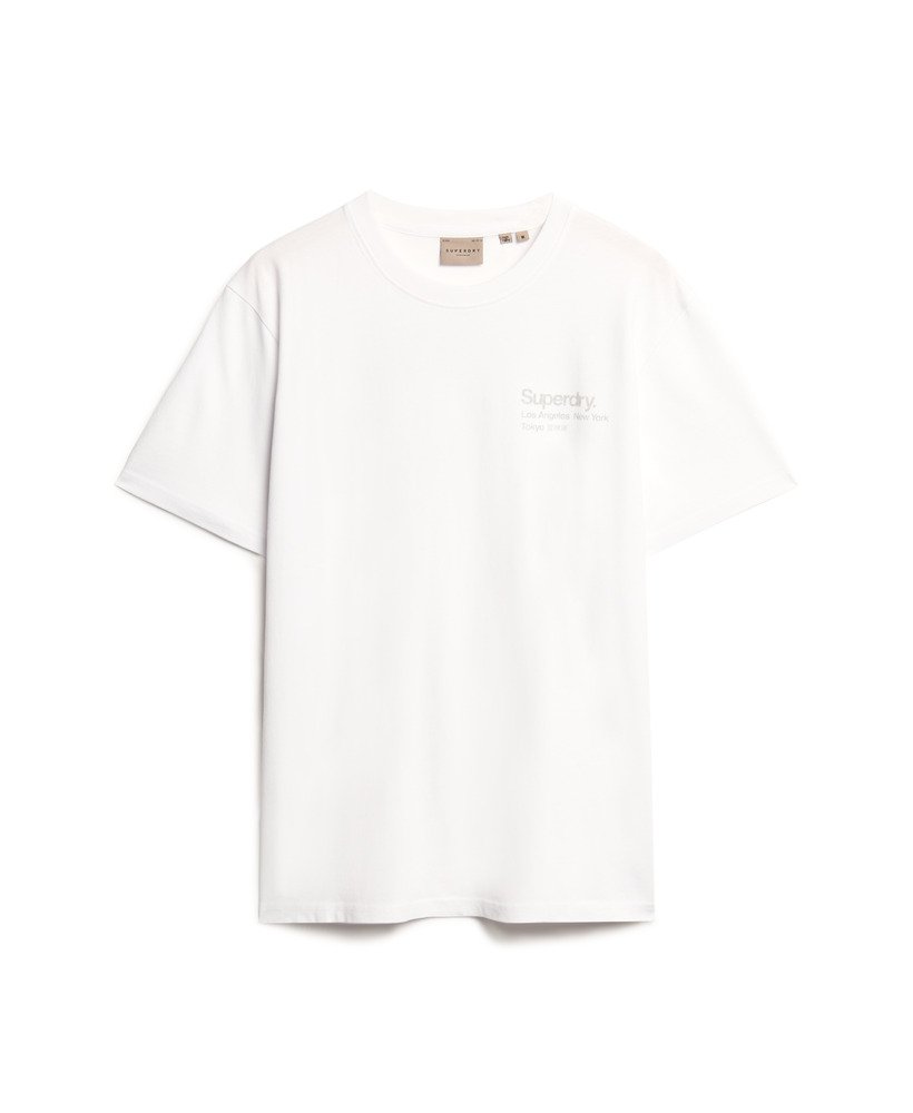 oversized t-shirt met core-logo en stadsopdruk in stralend wit.