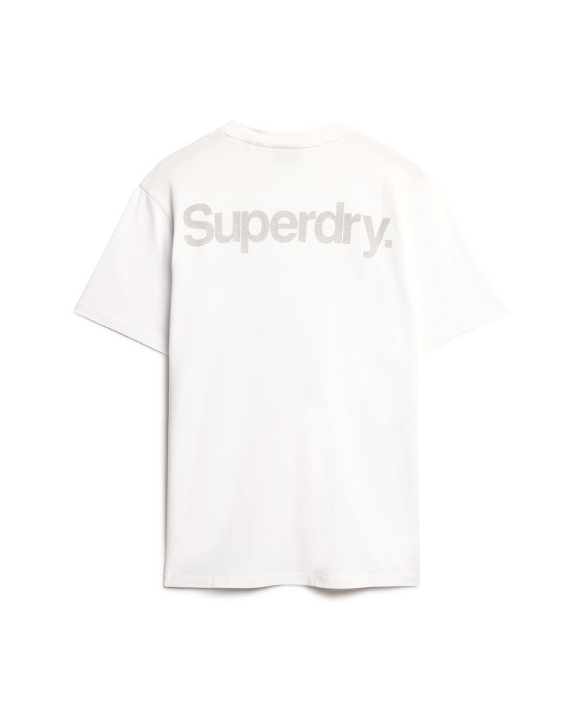 oversized t-shirt met core-logo en stadsopdruk in stralend wit.