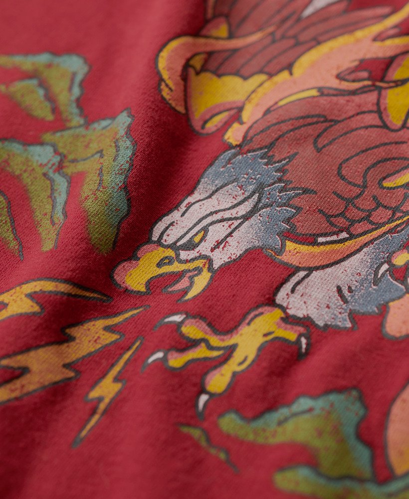 oversized t-shirt met tattoo-print in wijnrood.