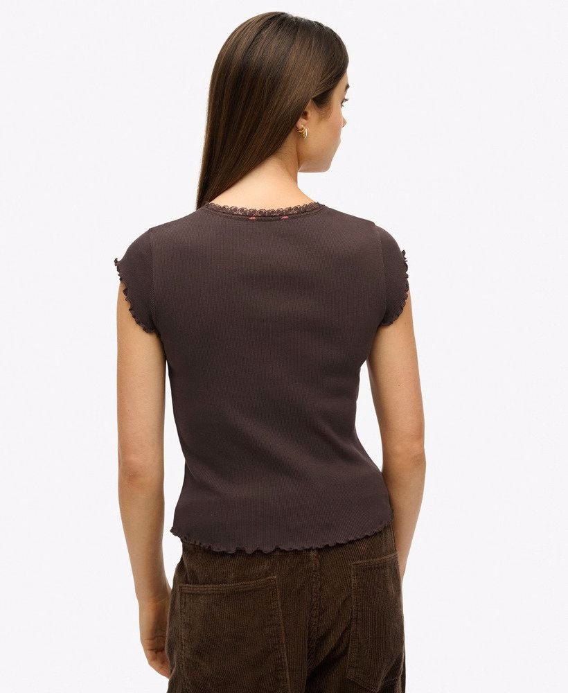 Essentieel T-shirt met vierkante hals en korte mouwen