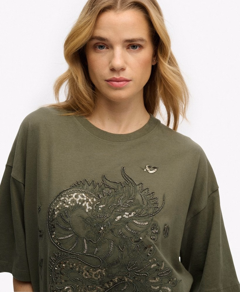 Oversized T-shirt met tattoo-versiering
