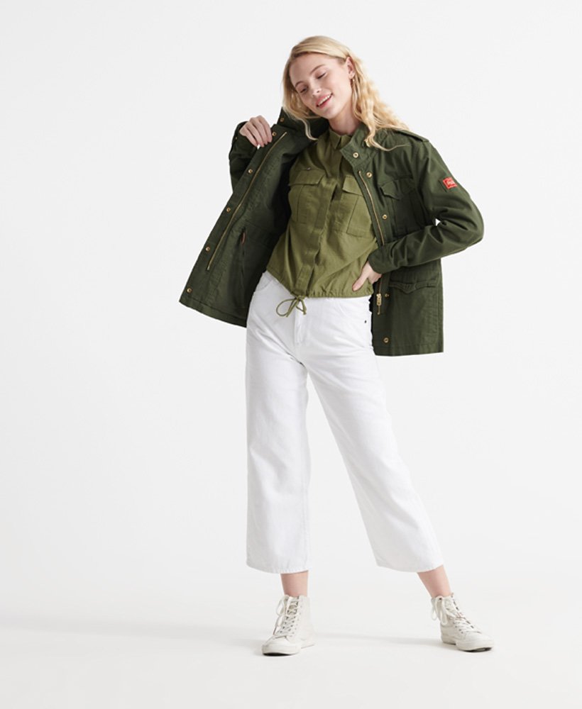 mouwloos militair overhemd in capulet olive