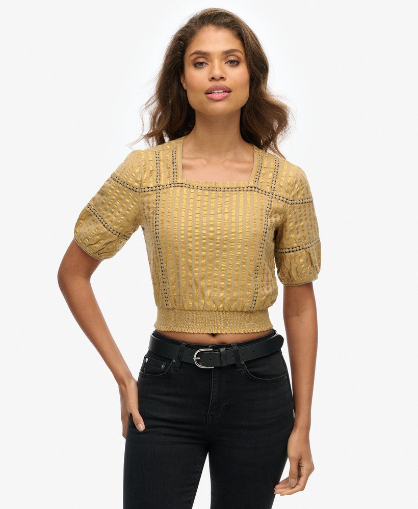 limited edition dry textured top in gold metallic