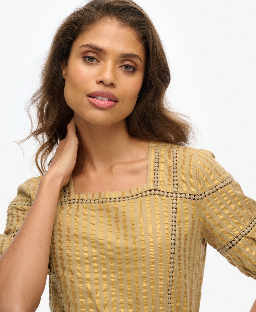 limited edition dry textured top in gold metallic