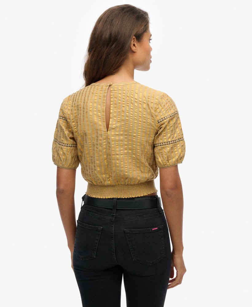 limited edition dry textured top in gold metallic