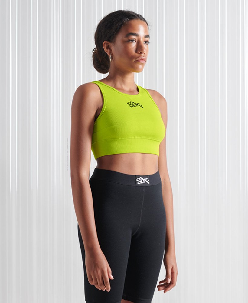 limited edition sdx sports crop top in limegroen