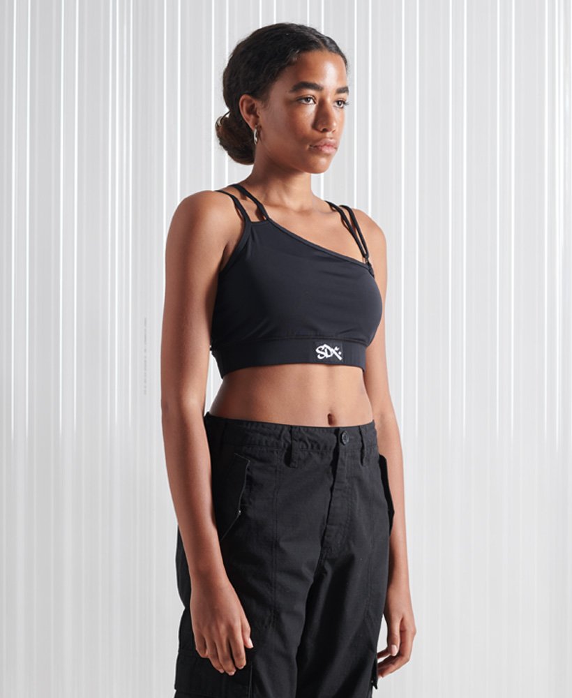 limited edition sdx sesh crop top in zwart