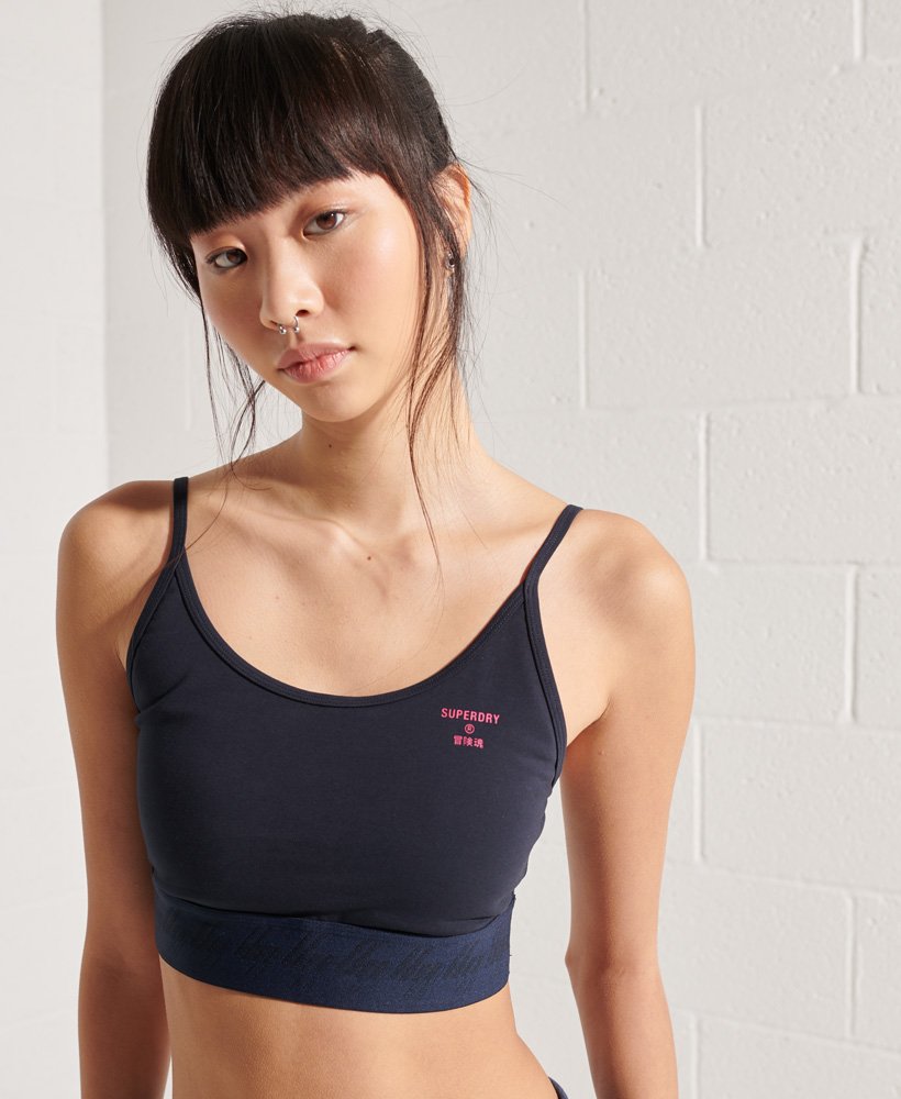 essentiële crop top met bandjes in eclipse navy
