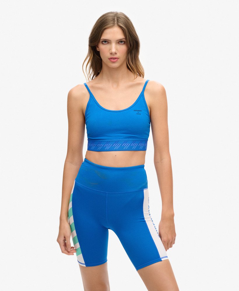 essentiële crop top met bandjes in royal