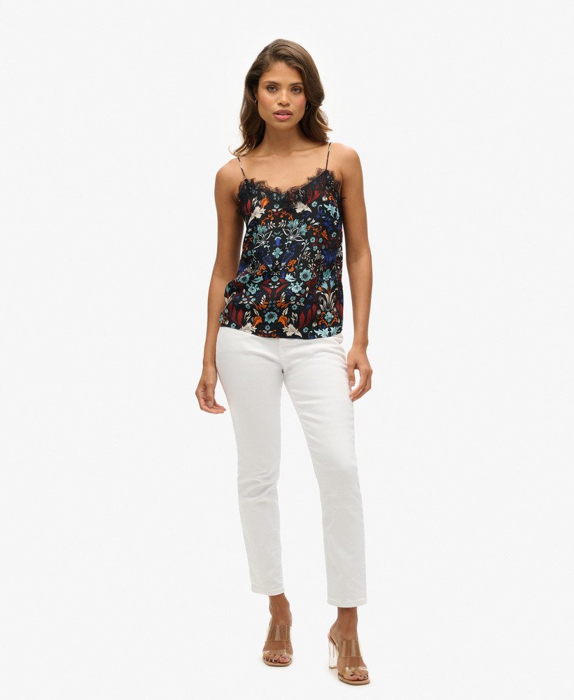 cami top met wimperprint in erin-stijl.