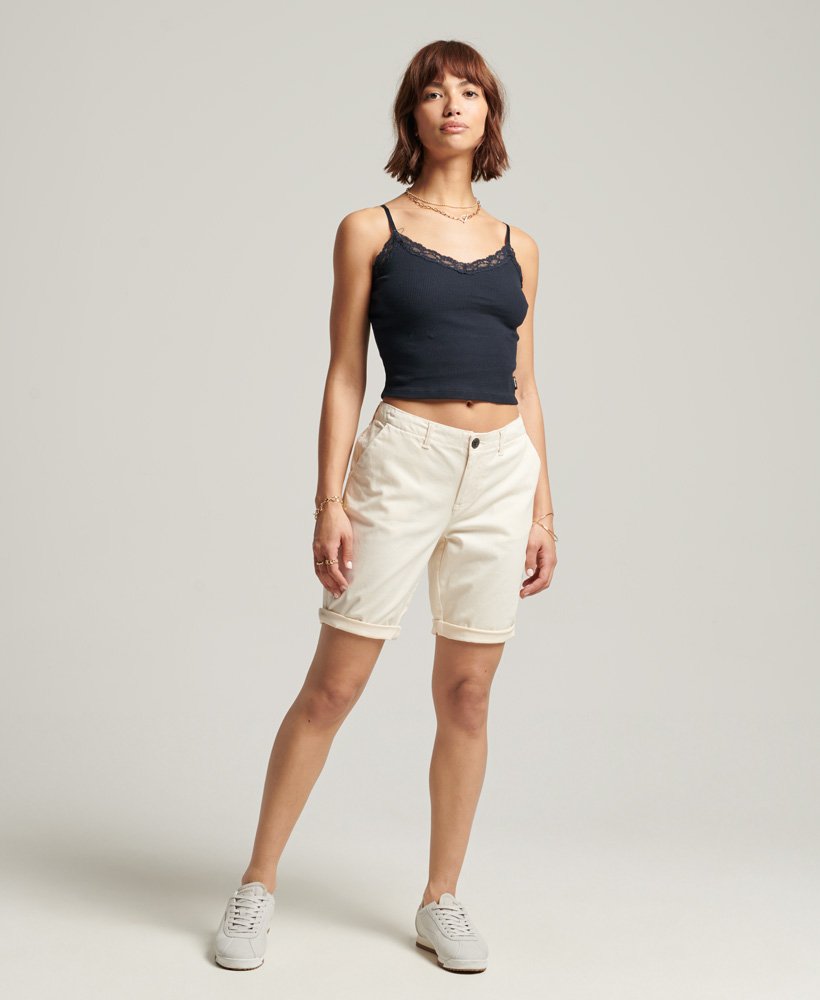 vintage mini ribkanten camisole top in eclipse navy