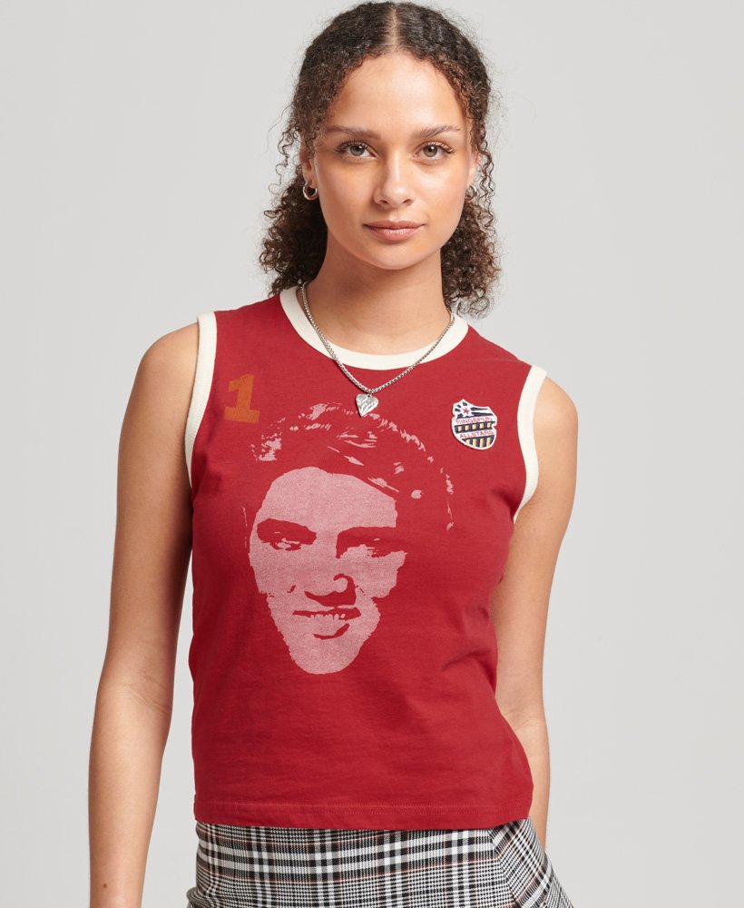 ringspun allstars ep vintage re-issue vest top in varsity red