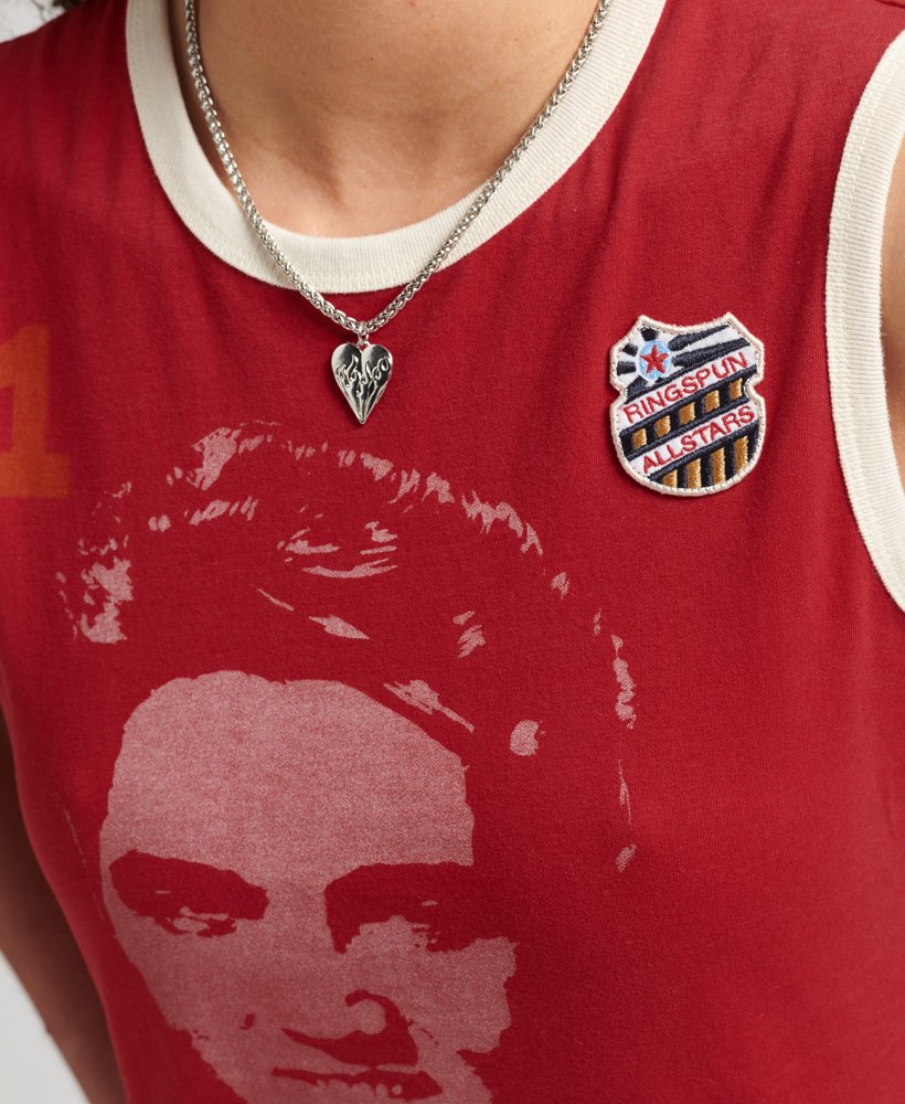 ringspun allstars ep vintage re-issue vest top in varsity red
