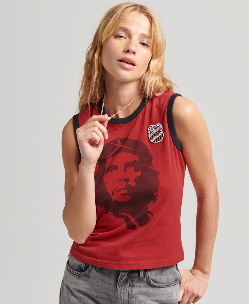 ringspun allstars cg vintage re-issue vest top in varsity red