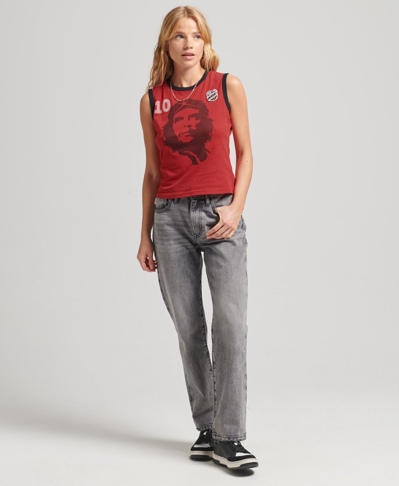 ringspun allstars cg vintage re-issue vest top in varsity red