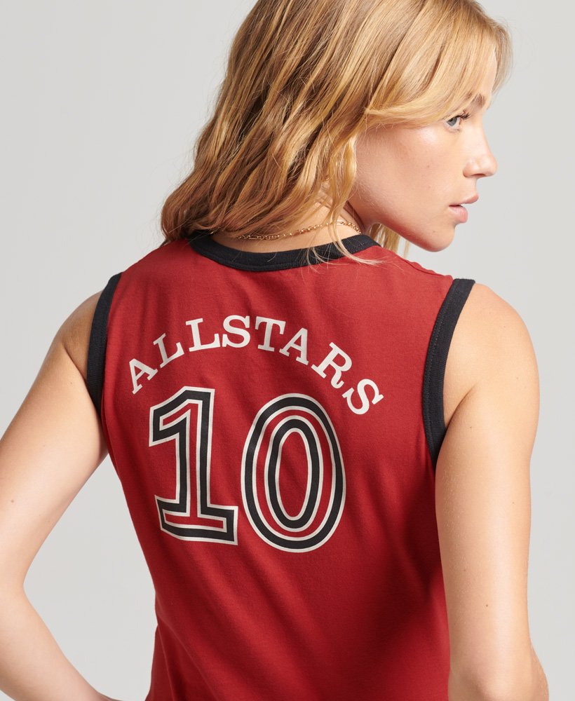 ringspun allstars cg vintage re-issue vest top in varsity red