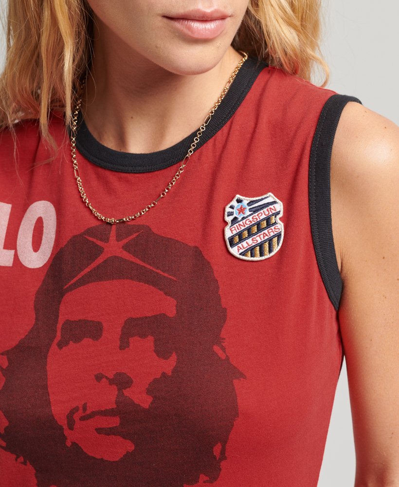ringspun allstars cg vintage re-issue vest top in varsity red