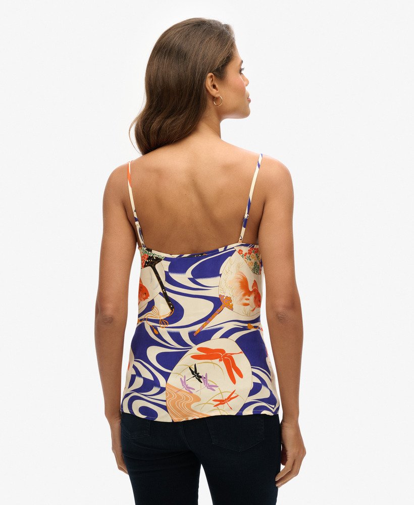 cami top in ryusuiniuchiw crèmekleurige print