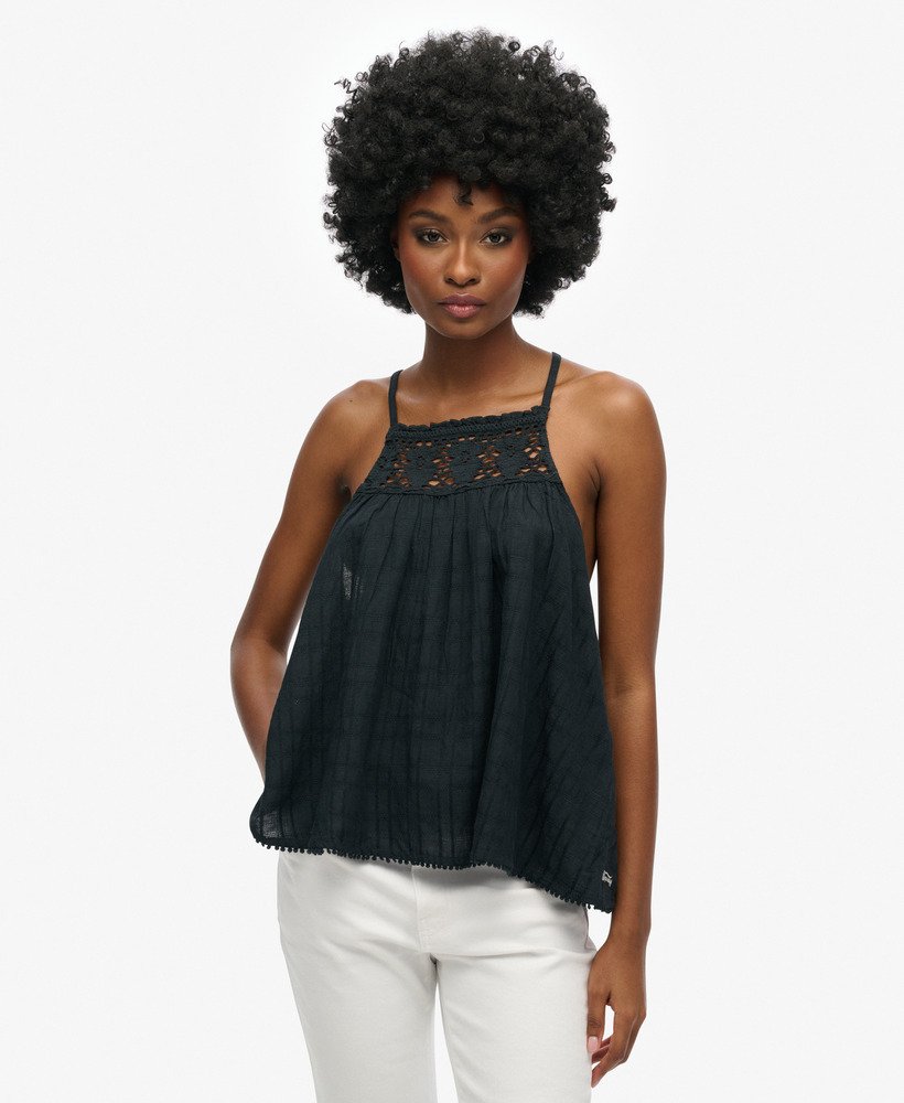 vintage haltertopje in eclipse navy