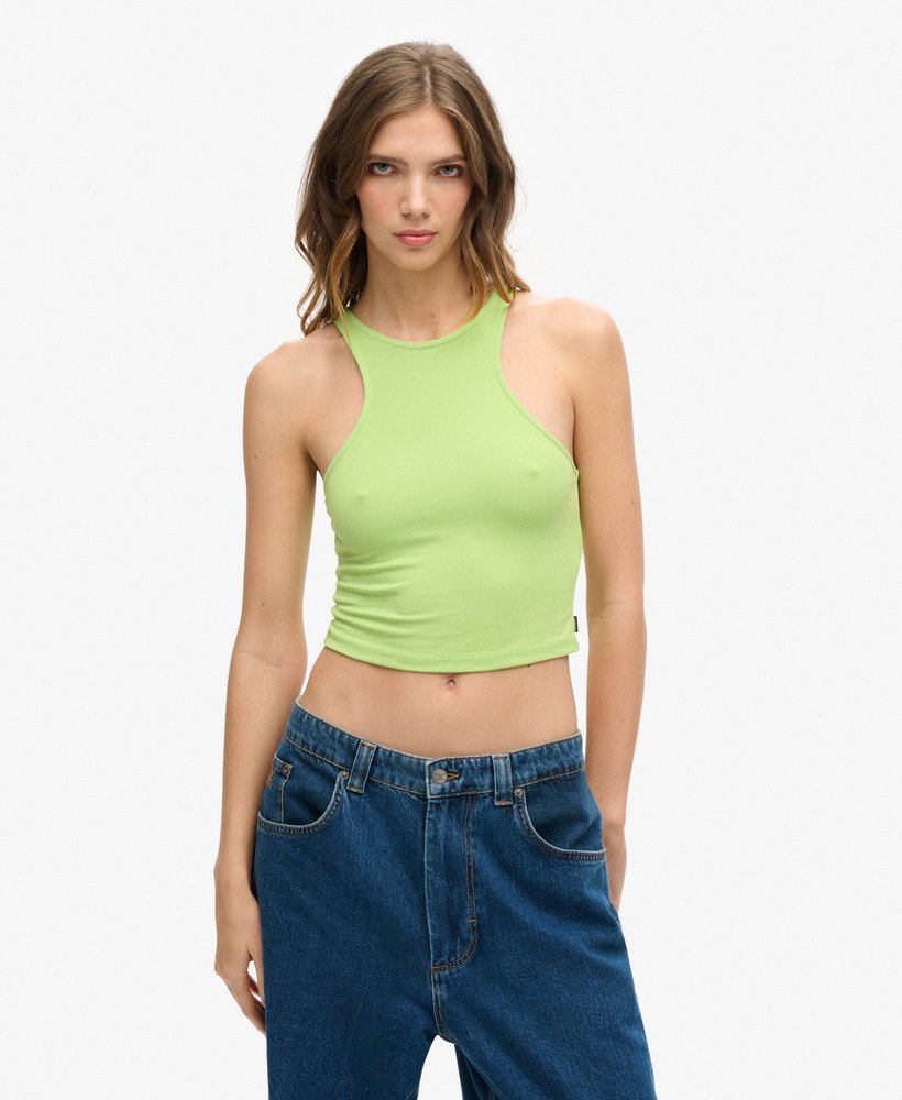 studios jersey racer tanktop in fel limoengroen