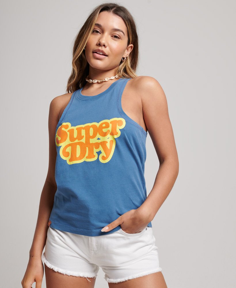 vintage cooper classic vest top in moonlight blue