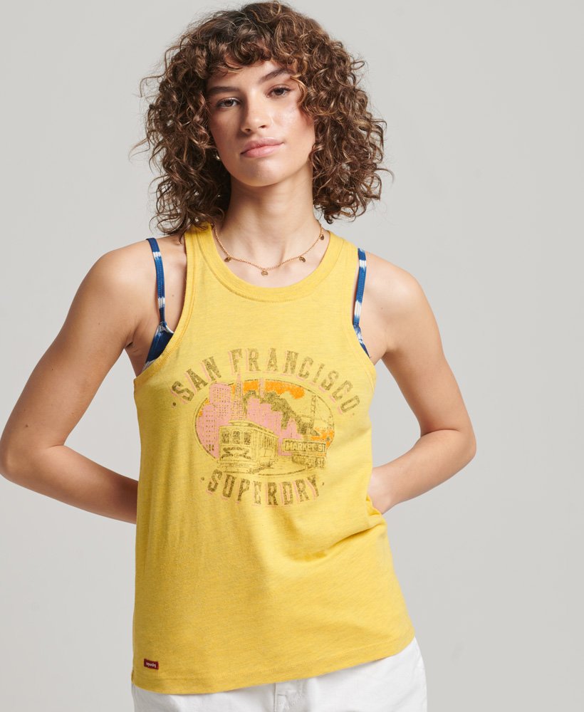 vintage city souvenirvest in mimosa orange marl.