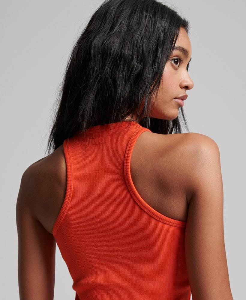 essentiële tanktop in fel oranje