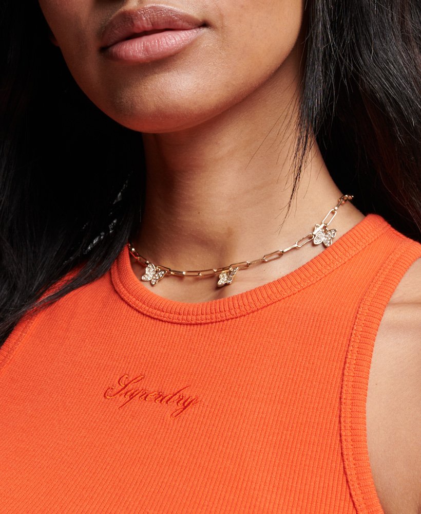 essentiële tanktop in fel oranje