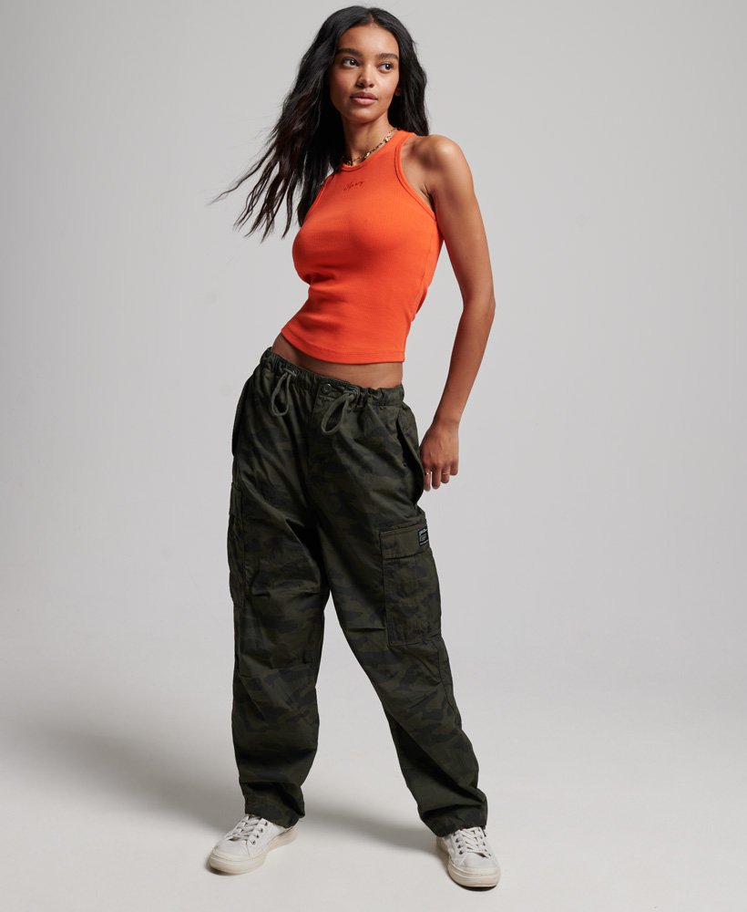 essentiële tanktop in fel oranje