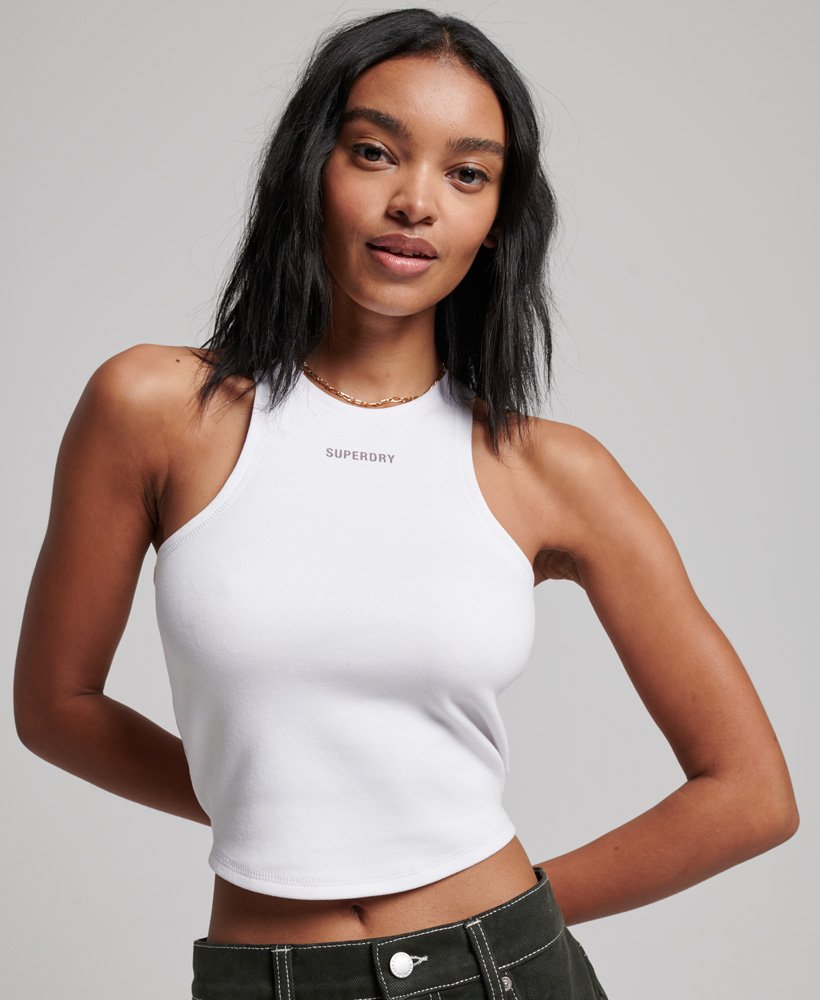 code tech racer vest top in briljant wit