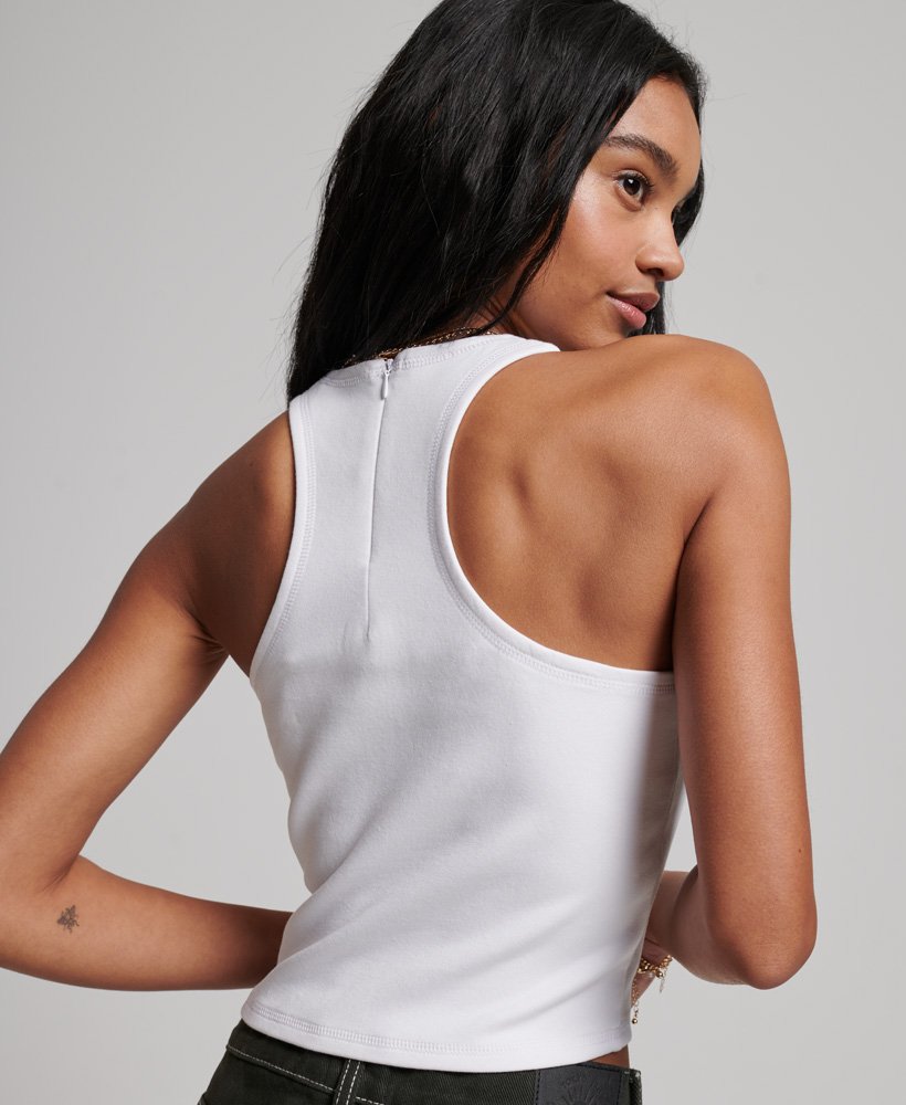code tech racer vest top in briljant wit