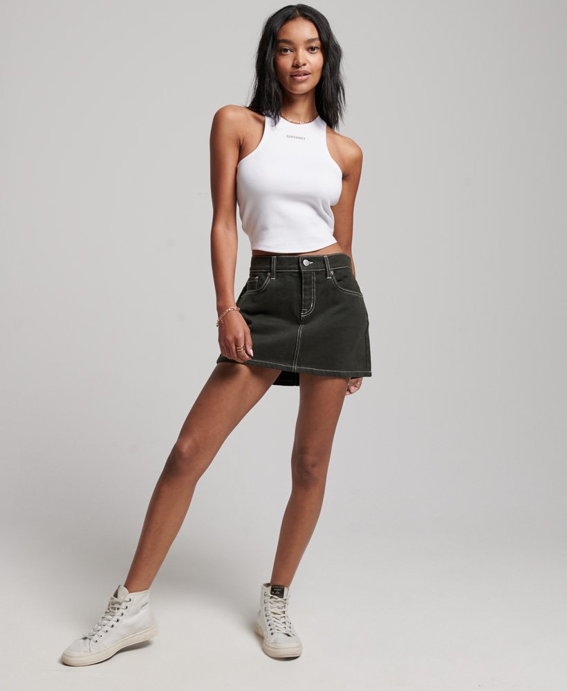 code tech racer vest top in briljant wit