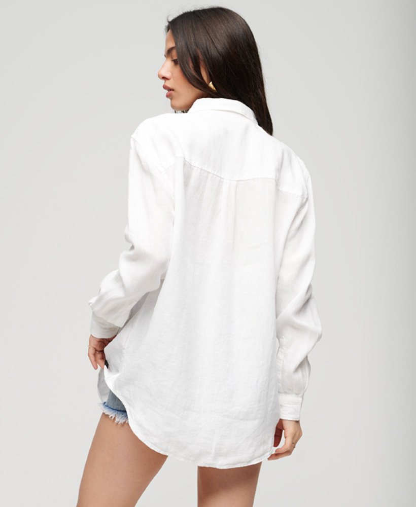 casual linnen boyfriend-shirt in optic