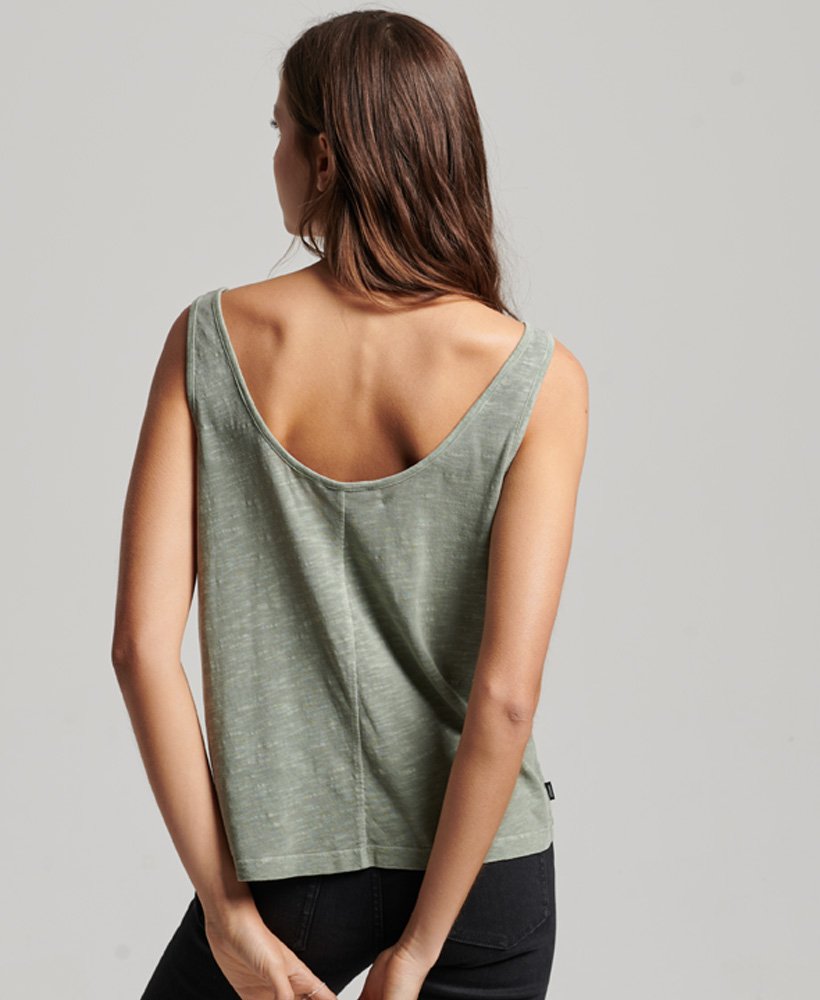 studios jersey tanktop in zeegroen