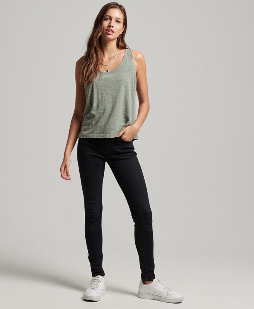 studios jersey tanktop in zeegroen