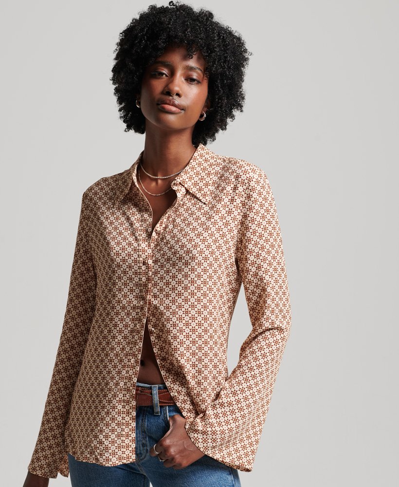 studios jaren zeventig shirt met zappa brown print