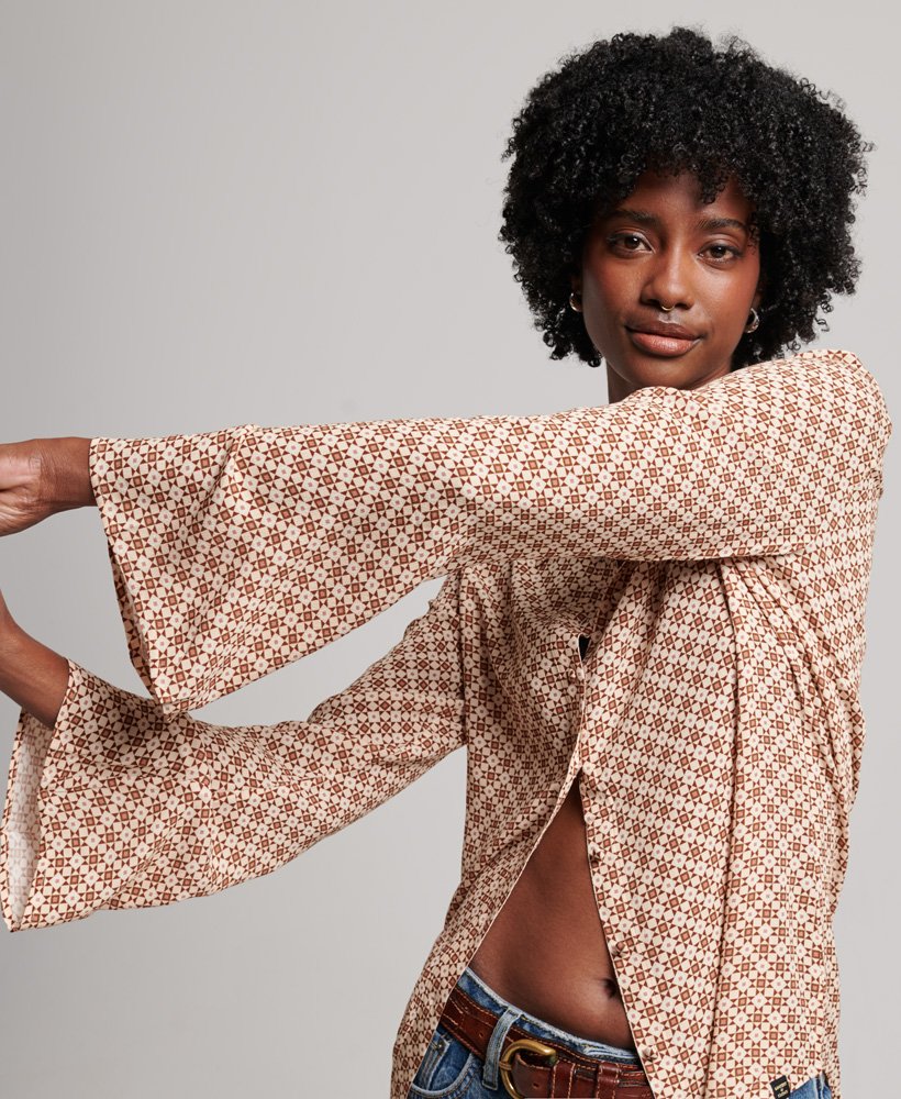 studios jaren zeventig shirt met zappa brown print