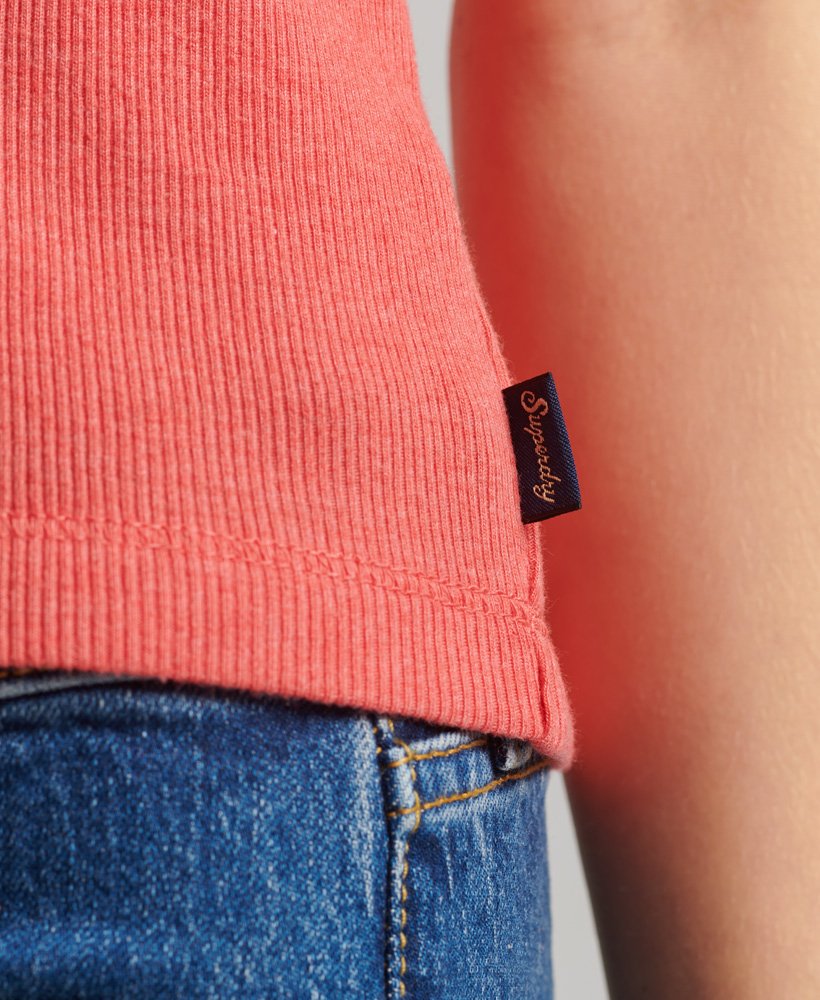athletic essentials vesttop met kanten afwerking in summer coral marl