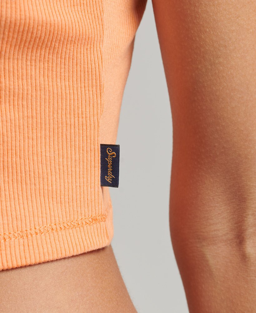 cami-top met ribkantafwerking in varsity orange