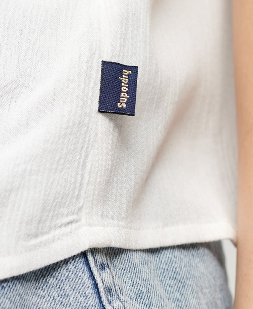 geborduurd camisole topje in gebroken wit.