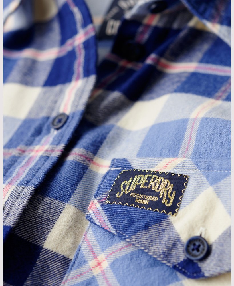 lumberjack geruit flanellen overhemd in klassiek blauw ruitpatroon