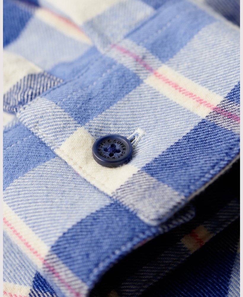 lumberjack geruit flanellen overhemd in klassiek blauw ruitpatroon