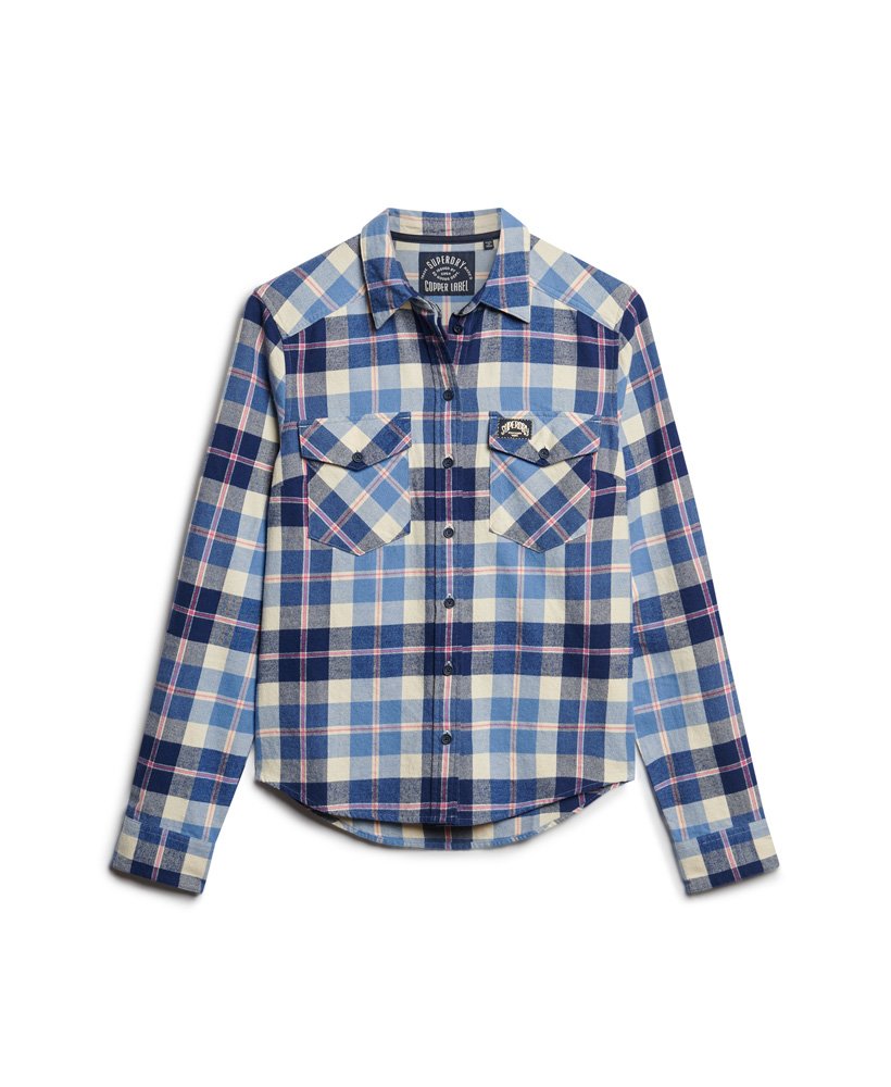 lumberjack geruit flanellen overhemd in klassiek blauw ruitpatroon