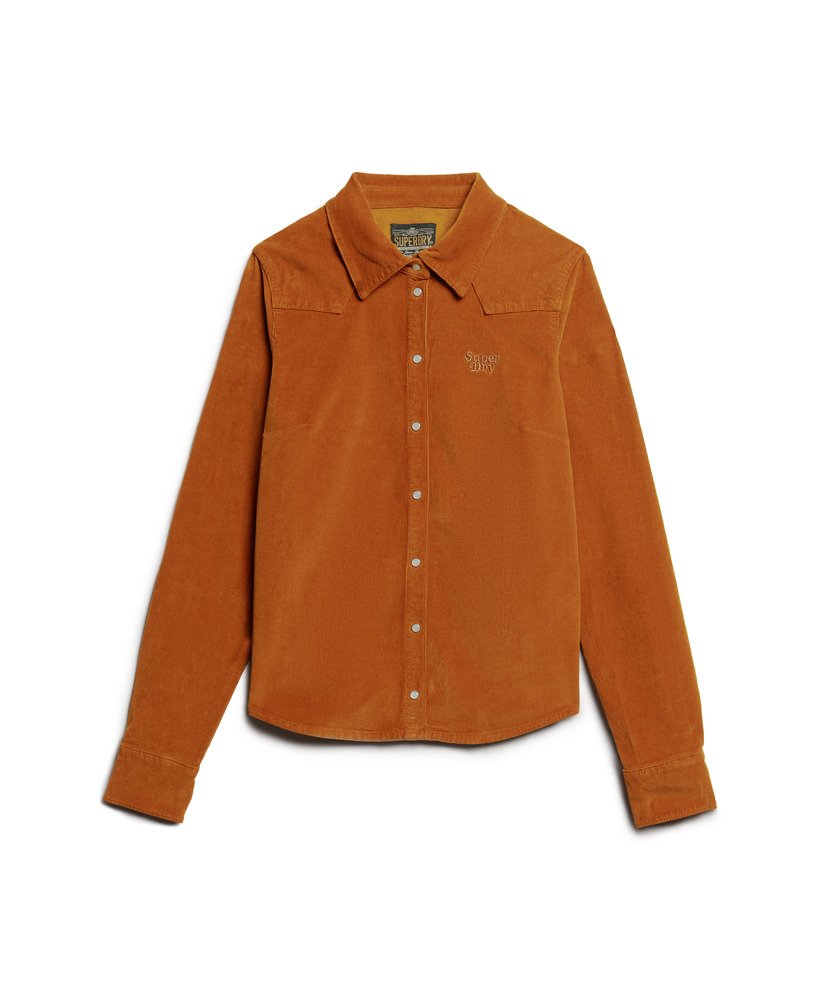 corduroy westernhemd in een opvallende beige kleur.