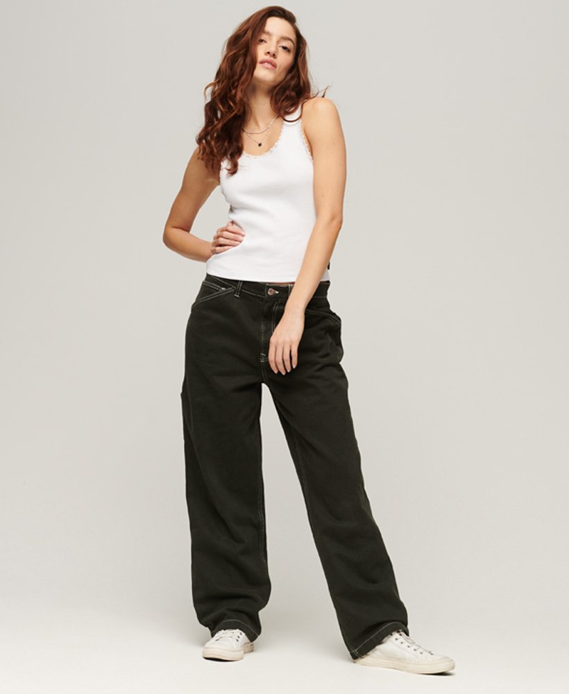 athletic essentials vesttop met kanten afwerking in optic