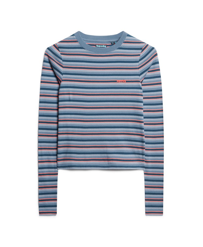 gestreept shirt met lange mouwen in wedgewood blue stripe