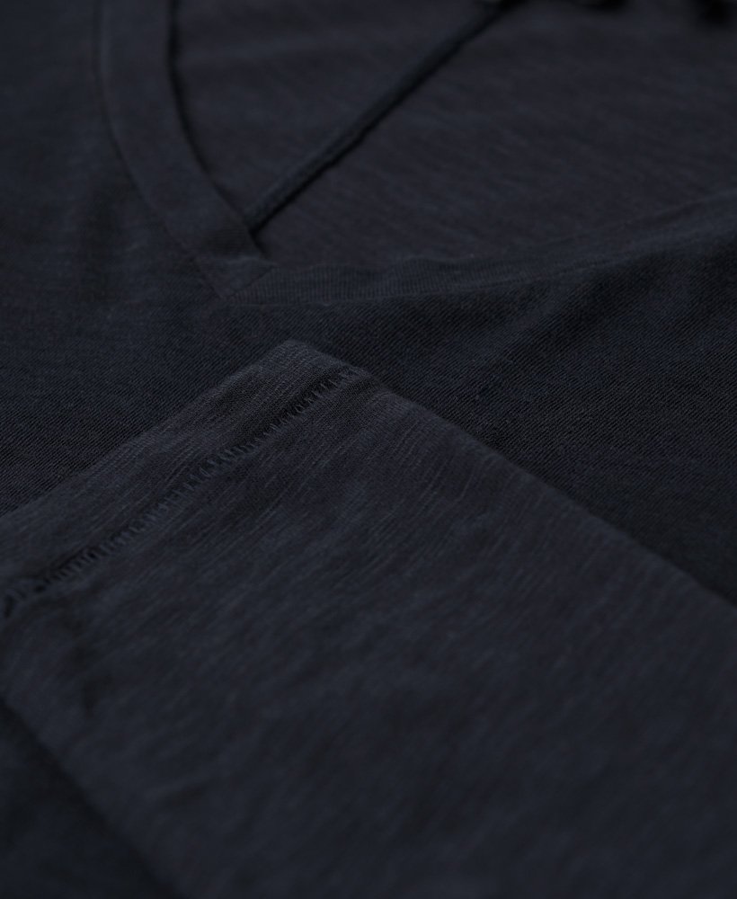 jersey top met lange mouwen en v-hals in eclipse navy